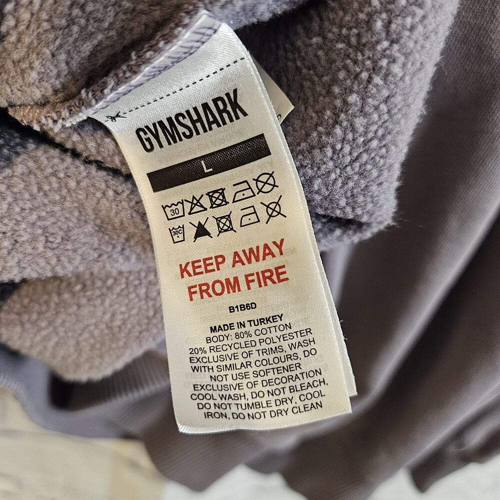 Gymshark Large Purple Pullover Hoodie Logo Hooded Pockets Graphic Print - Picture 4 of 5